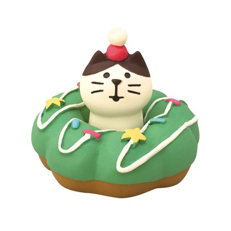데꼴 2022 크리스마스 리스 도넛 고양이 피규어